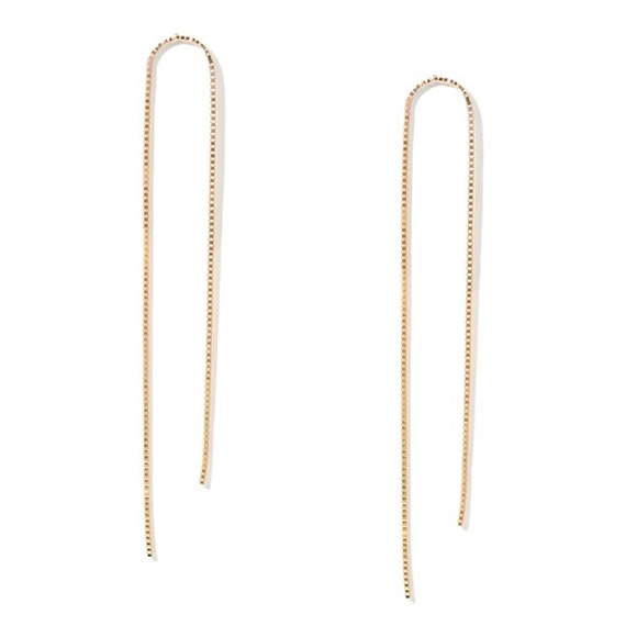 Gold arch box chain earrings by Poppy Finch. Barely worn. - Picture 3 of 4